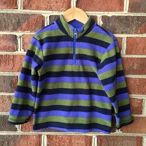 Hanna Andersson Boys 4T Half Zip Striped Pullover
